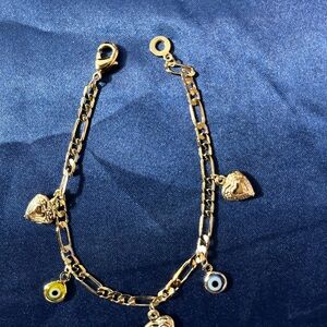 COPY - Dainty Gold Charm Bracelet with Colorful Accents